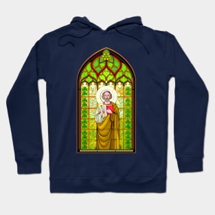 Stained glass window with holy Apostle Saint Patrick Hoodie